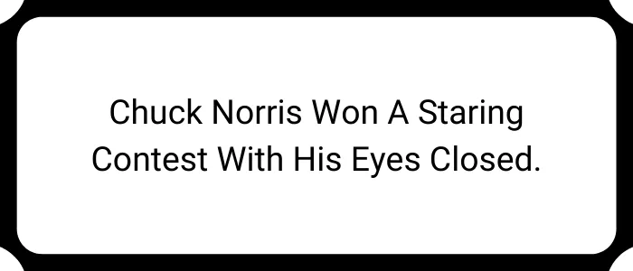 Chuck Norris won a staring contest with his eyes closed.