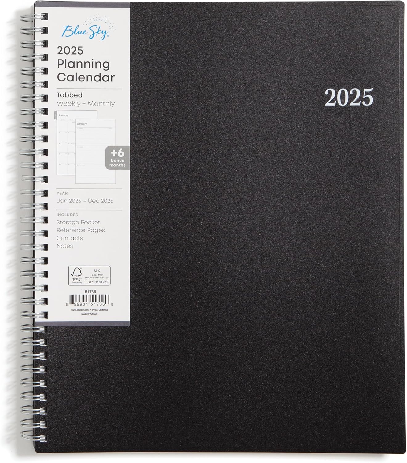 Blue Sky 2025 Weekly and Monthly Planner